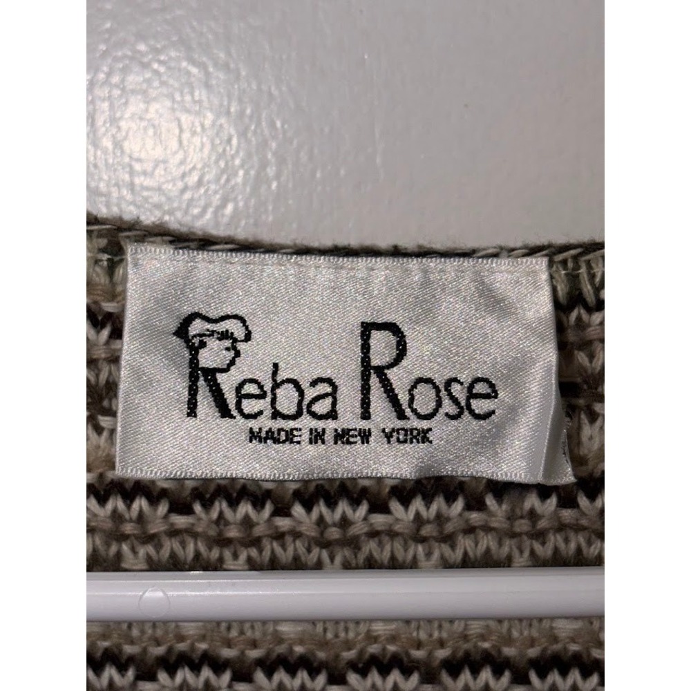 Reba Rose Womens Plus Size 22/24 Striped Short Sleeve Cardigan Sweater Knit Top - Picture 3 of 5